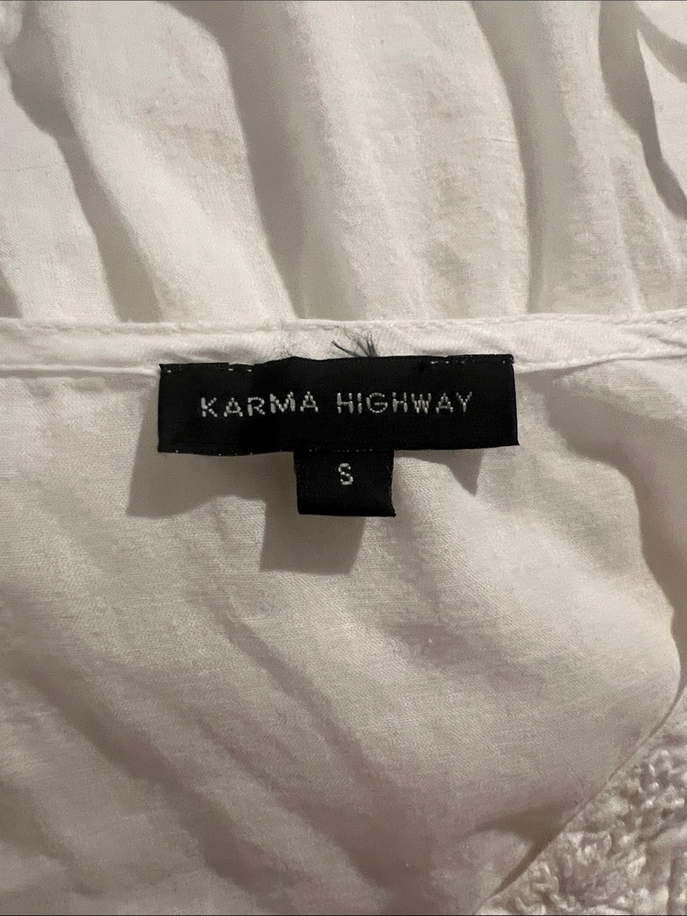 Karma Highway White Tiered Mini Dress, Size S - Picture 5 of 5